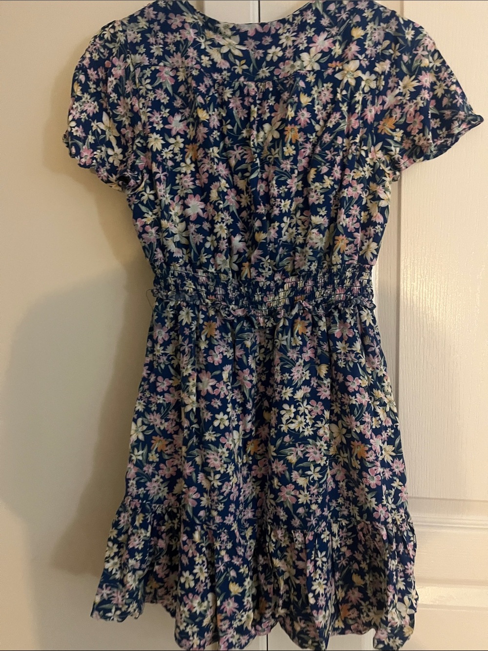 Altar'd State Navy Floral Short Sleeve V-Neck Dress Size XS - Picture 5 of 6